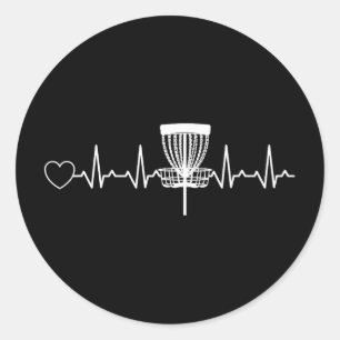 Disc Golf Heartbeat Disc Golf Sket Disc Golf Classic Round Sticker