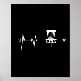 Disc Golf Heartbeat Frisbee Frolf Golf Sket Gift Poster