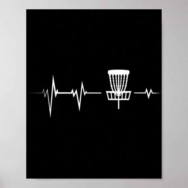 Disc Golf Heartbeat Frisbee Frolf Golf Sket Gift  Poster (Front)