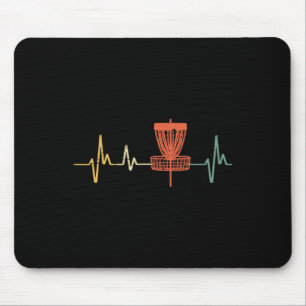 Disc Golf Heartbeat Love Frisbee Frolf Sports Wome Mouse Mat