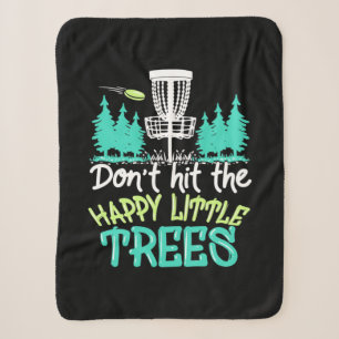 Disc Golf Hit The Happy Little Trees Sherpa Blanket
