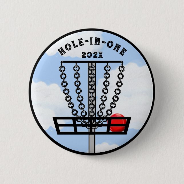Disc Golf Hole-in-One Gift 6 Cm Round Badge (Front)