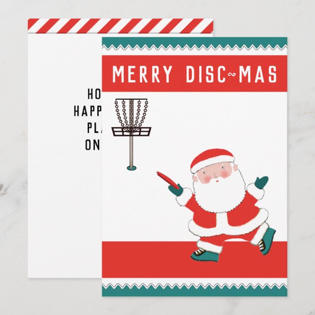 Disc Golf Holiday Christmas Cards (Front/Back)