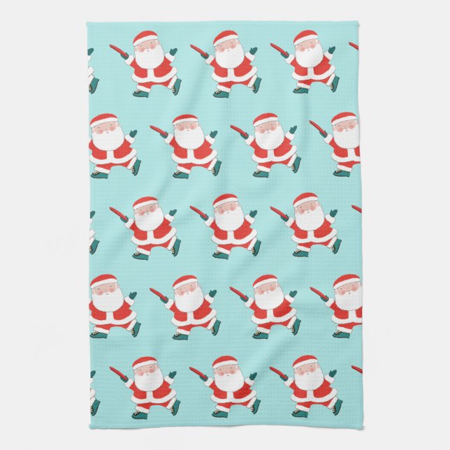 Disc Golf Holiday Decor Tea Towel (Vertical)