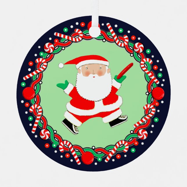 Disc Golf Holiday Gift Ceramic Ornament (Front)