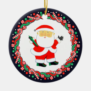 Disc Golf Holiday Gift Ceramic Tree Decoration