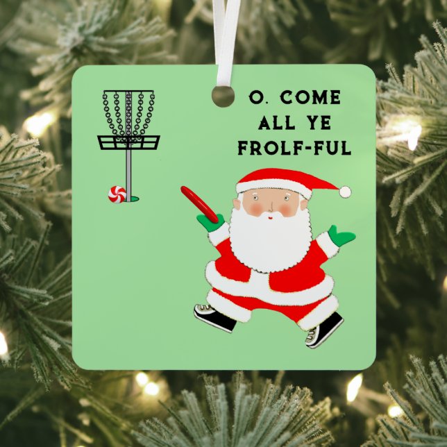 Disc Golf Holiday Gift Metal Tree Decoration (Insitu)