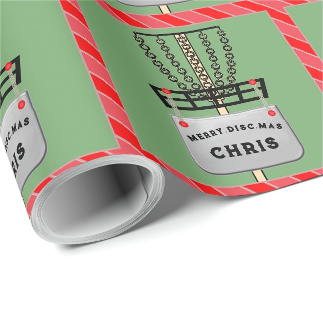 Disc Golf Holiday Gift Wrapping Paper (Roll Corner)