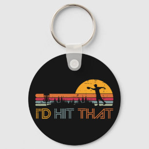 Disc Golf Id Hit That Retro Frisbee Player Men Wom Key Ring