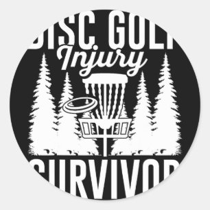 Disc Golf Injury Survivor Funny Recovery Classic Round Sticker