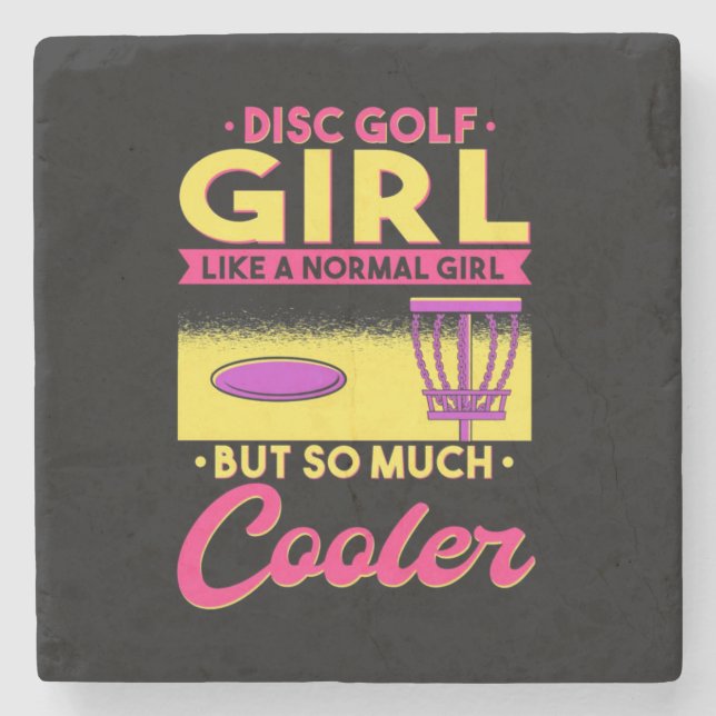 Disc Golf Is Cool Stone Coaster (Front)