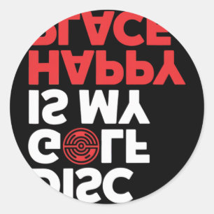 Disc Golf Is My Happy Place - Minimalist Disc Spor Classic Round Sticker