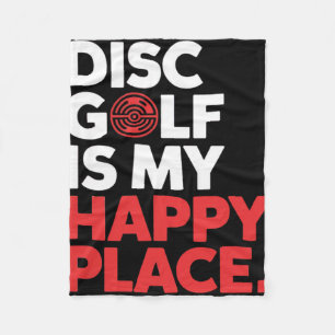 Disc Golf Is My Happy Place - Minimalist Disc Spor Fleece Blanket
