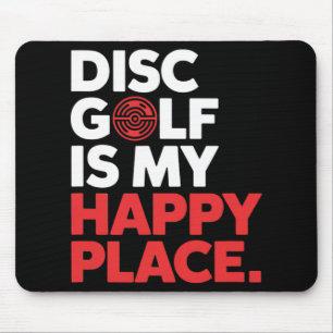 Disc Golf Is My Happy Place - Minimalist Disc Spor Mouse Mat