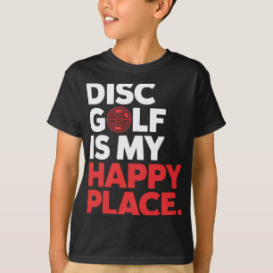 Disc Golf Is My Happy Place - Minimalist Disc Spor T-Shirt