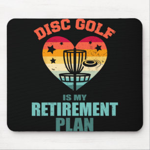 Disc Golf Is My Retirement Plan Vintage Retro Hear Mouse Mat