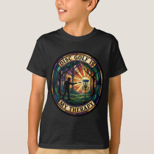 Disc Golf Is My Therapy Disc Golfer Nature T-Shirt