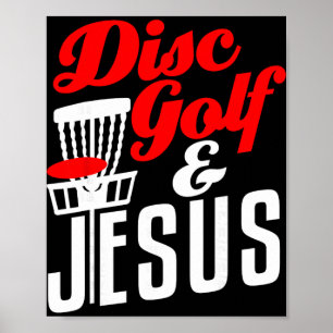 Disc Golf Jesus Christian Funny Golfing Golfer Poster