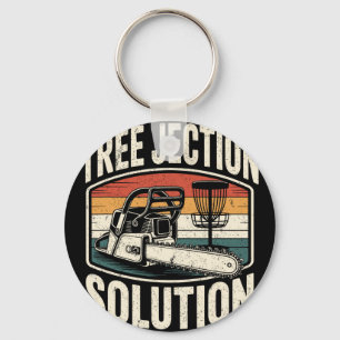 Disc Golf Joke Tree-jection Solution _3 Key Ring