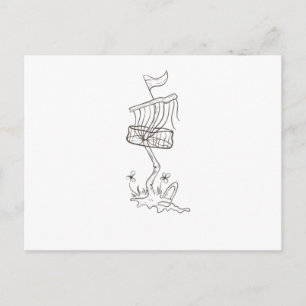 Disc Golf Korb Pflanze Postcard