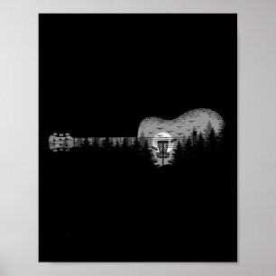 Disc Golf Landscape Trees Guitar Men Women Poster