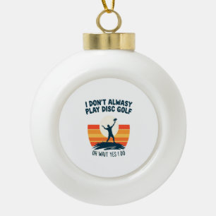 Disc Golf Lover T-Shirt Design Ceramic Ball Christmas Ornament
