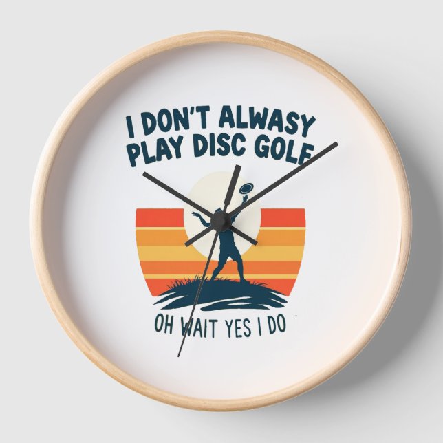 Disc Golf Lover T-Shirt Design Clock (Front)