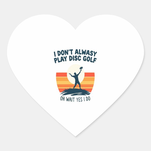 Disc Golf Lover T-Shirt Design Heart Sticker (Front)