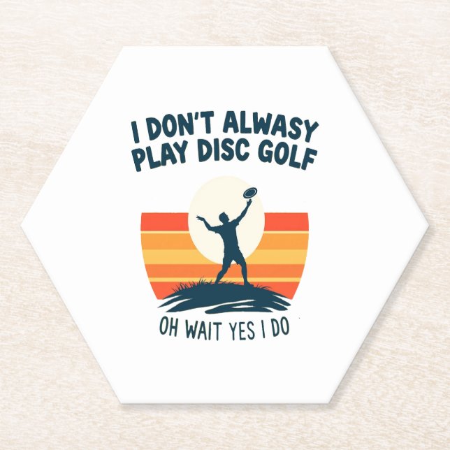 Disc Golf Lover T-Shirt Design Paper Coaster (Front)