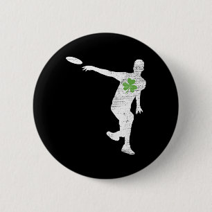 Disc Golf Lovers Green Shamrock Leaf St Patricks D 6 Cm Round Badge