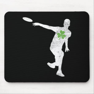 Disc Golf Lovers Green Shamrock Leaf St Patricks D Mouse Mat