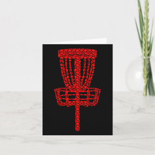 Disc Golf Lovers Valentine Hearts Love Cute Silhou Card