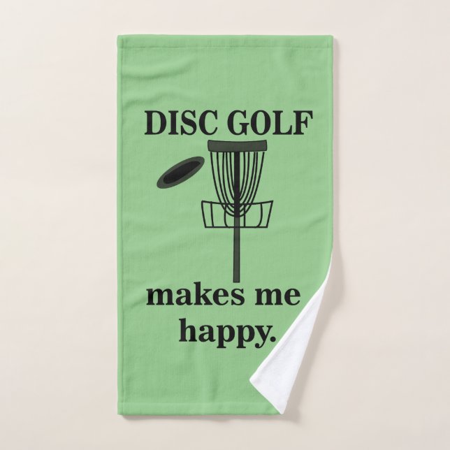 Disc Golf Makes Me Happy Disc Golf  Hand Towel (Hand Towel)