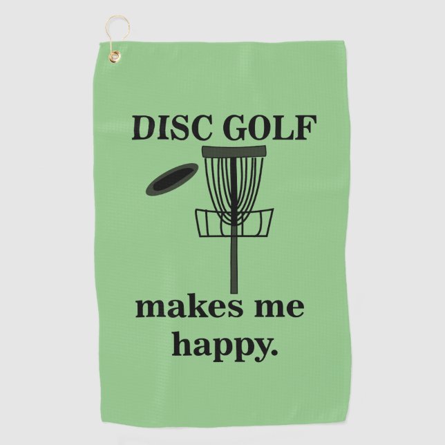 Disc Golf Makes Me Happy Disc Golf  Towel (Front)