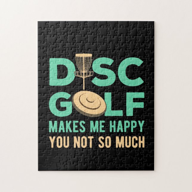 Disc Golf Makes Me Happy Jigsaw Puzzle (Vertical)