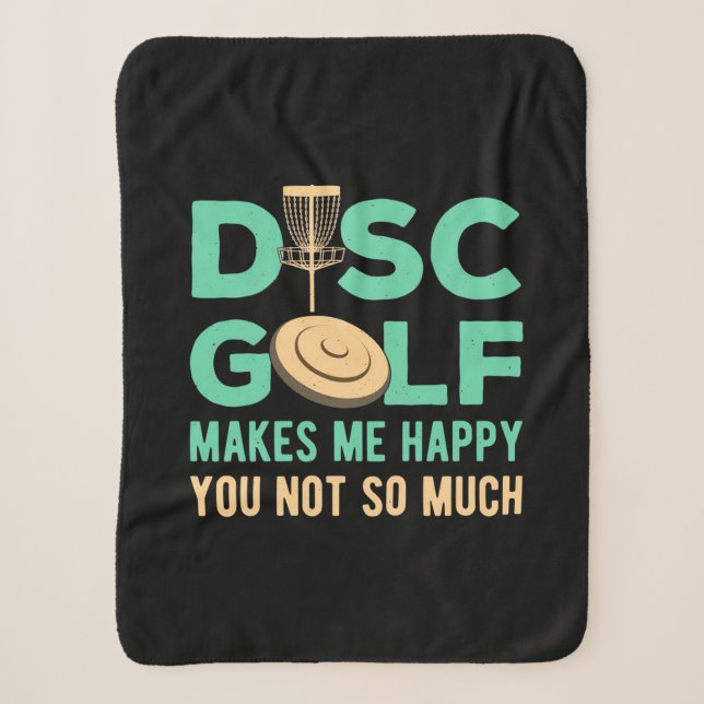 Disc Golf Makes Me Happy Sherpa Blanket (Front)
