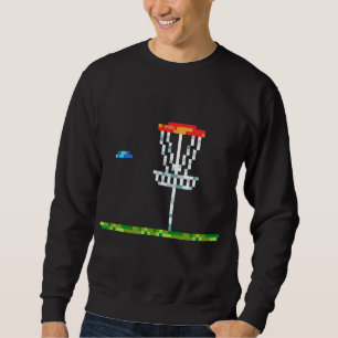 Disc Golf Men Disc Golf 8 Bit Basket Sweatshirt