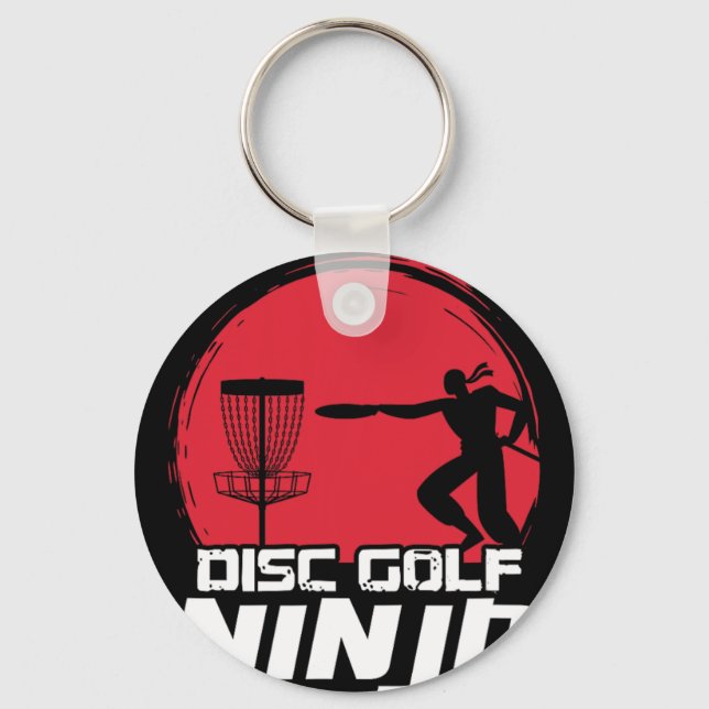 Disc Golf Ninja Frisbee Disc Golfer Disc Player Di Key Ring (Front)