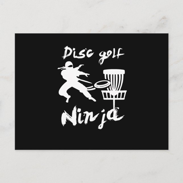 Disc Golf Ninja Golfer Frisbee Player Sports Holiday Postcard (Front)