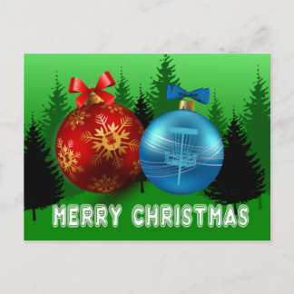 Disc golf ornaments Christmas card