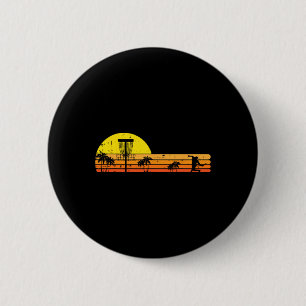 Disc Golf Palm Trees Retro Frisbee Frolf Sport Men 6 Cm Round Badge