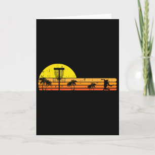 Disc Golf Palm Trees Retro Frisbee Frolf Sport Men Card