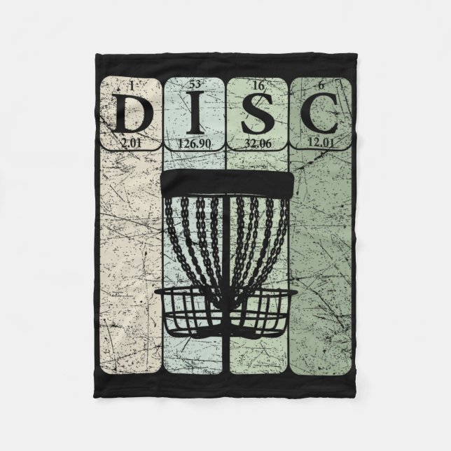 Disc Golf Periodic Table Elements Frolf Player Vin Fleece Blanket (Front)
