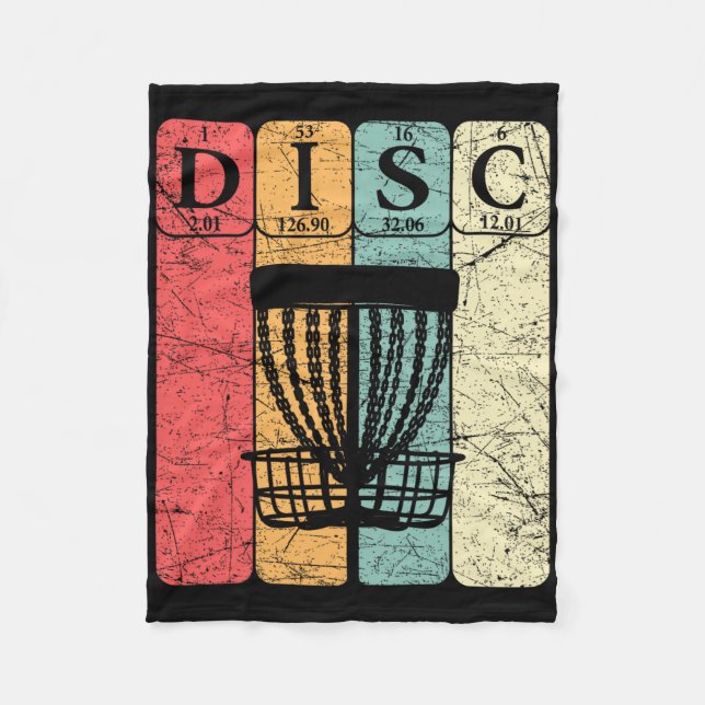 Disc Golf Periodic Table Elements Frolf Player Vin Fleece Blanket (Front)