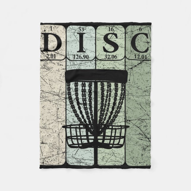 Disc Golf Periodic Table Elements Frolf Player Vin Fleece Blanket (Front)
