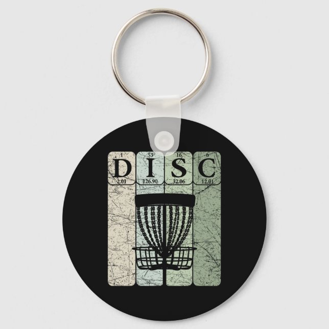 Disc Golf Periodic Table Elements Frolf Player Vin Key Ring (Front)