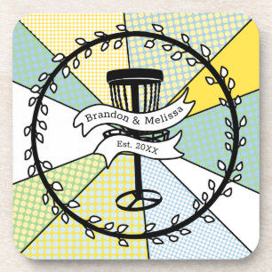 Disc Golf Personalised Couple Established Date Coaster