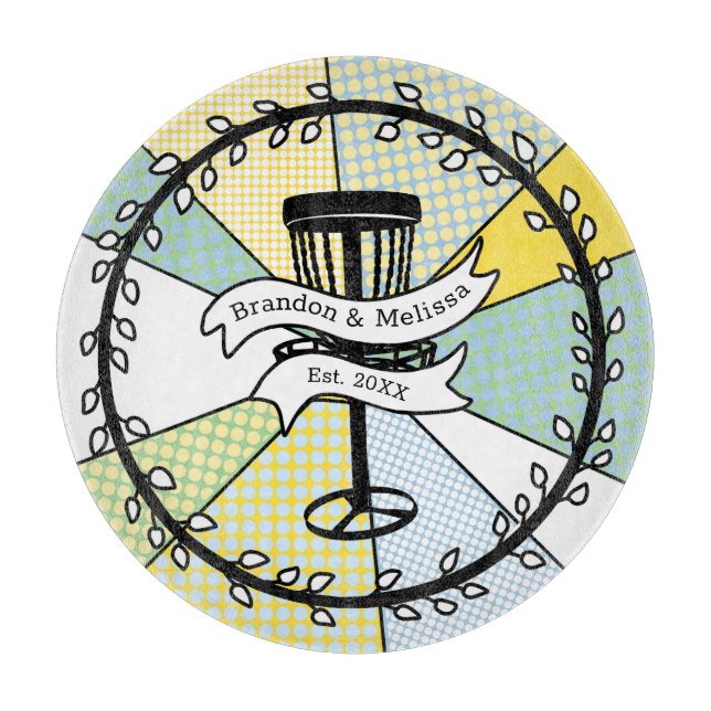 Disc Golf Personalised Couple Established Date    Cutting Board (Front)
