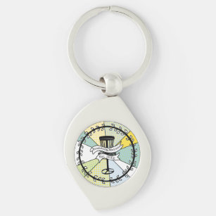 Disc Golf Personalised Couple Established Date  Key Ring
