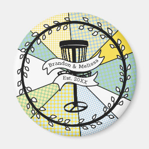 Disc Golf Personalised Couple Established Date Magnet